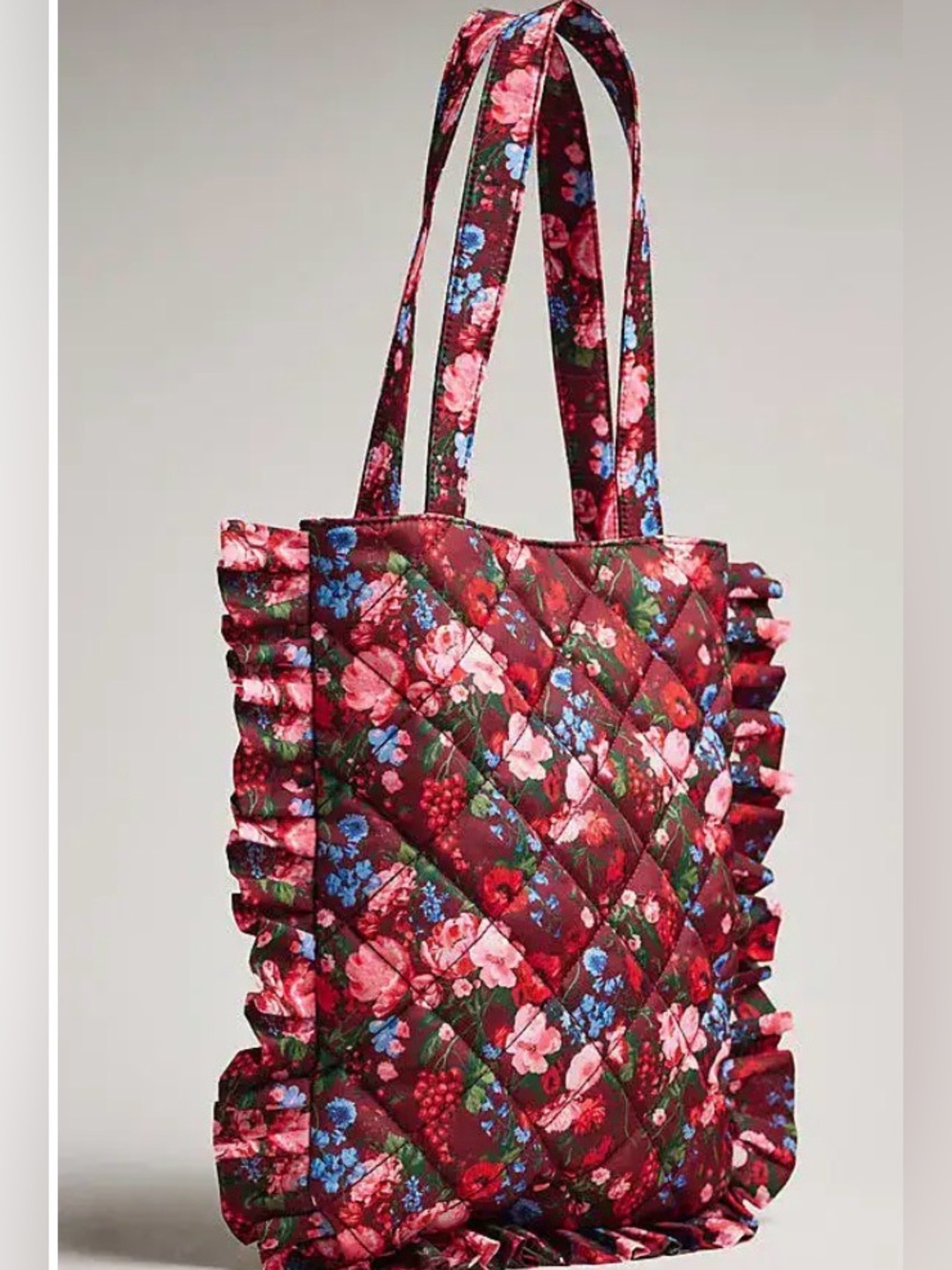 Anthropologie Maeve Floral Ruffled Tote